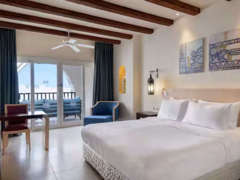 king guest room with garden view at Hilton Marsa Alam Nubian Resort